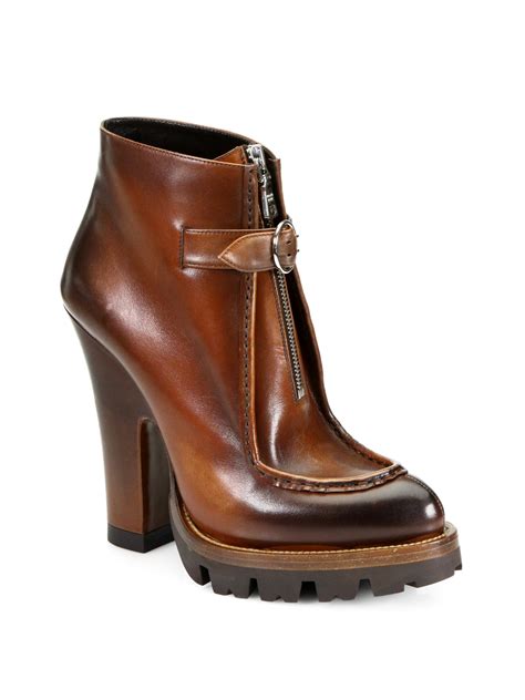 plataformas bota prada|prada leather ankle boots.